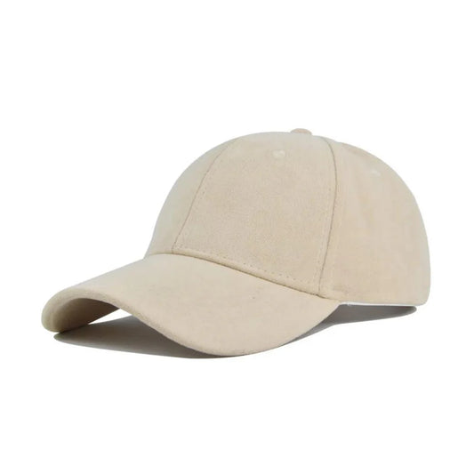 Vegan Cream Suede Baseball Cap