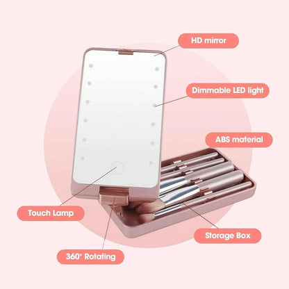 Rotatable LED make-up box folding mirror - Last Sale Day