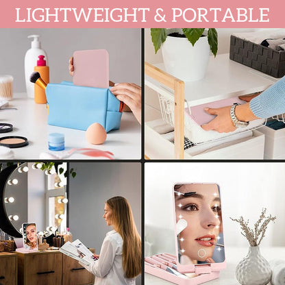 Rotatable LED make-up box folding mirror - Last Sale Day