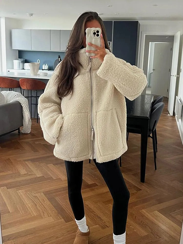 Fiona - Fluffy Fleece Autumn Jacket